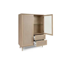 Buffet vitrine bohème 2 portes 2 tiroirs SONA