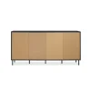 Buffet vitrine moderne bleu sombre 4 portes RAVEN