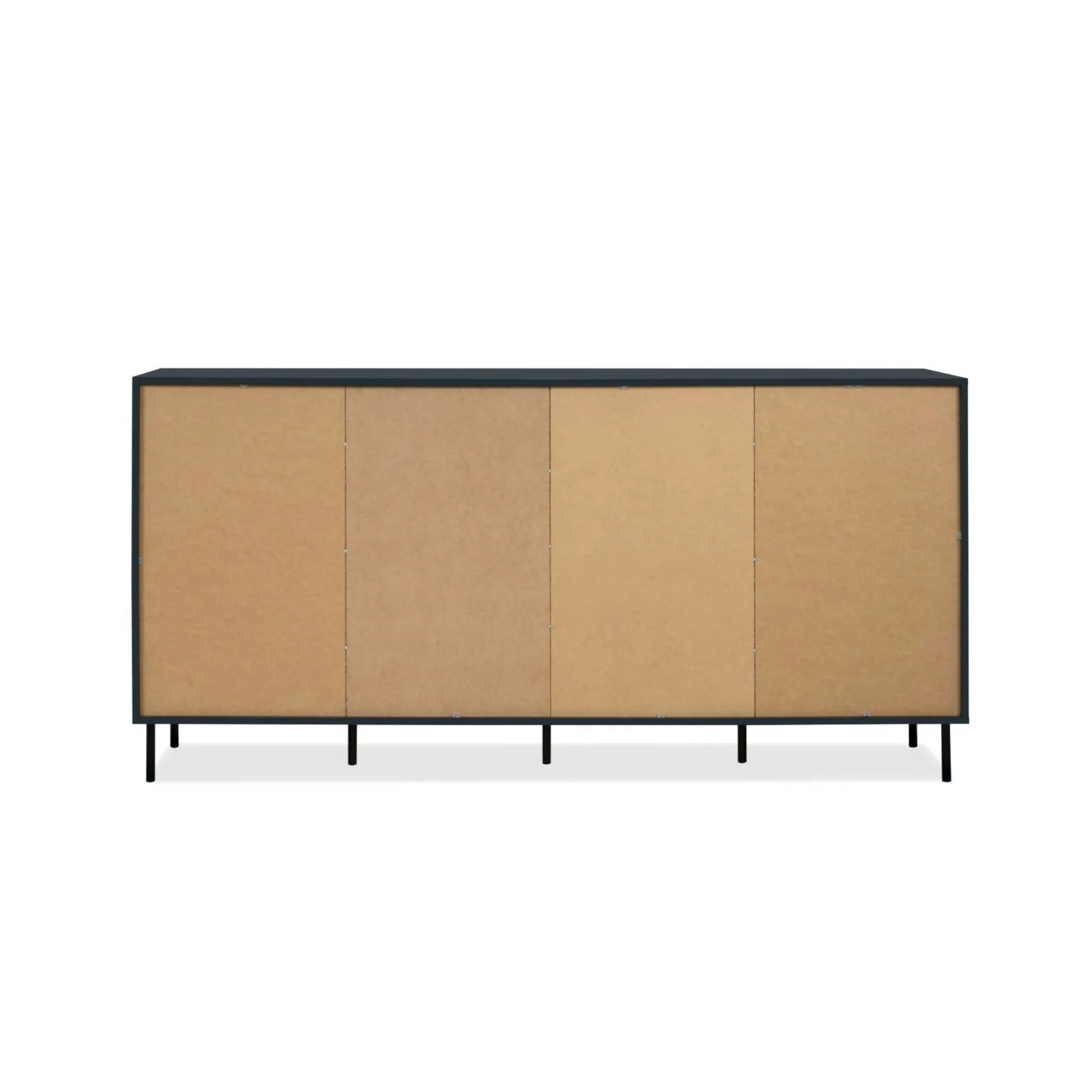 Buffet vitrine moderne bleu sombre 4 portes RAVEN