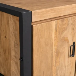 Buffet XXL bois clair 2 portes style campagne chic MILORA