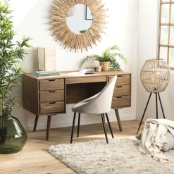 Bureau avec rangement en bois de sapin LIMA