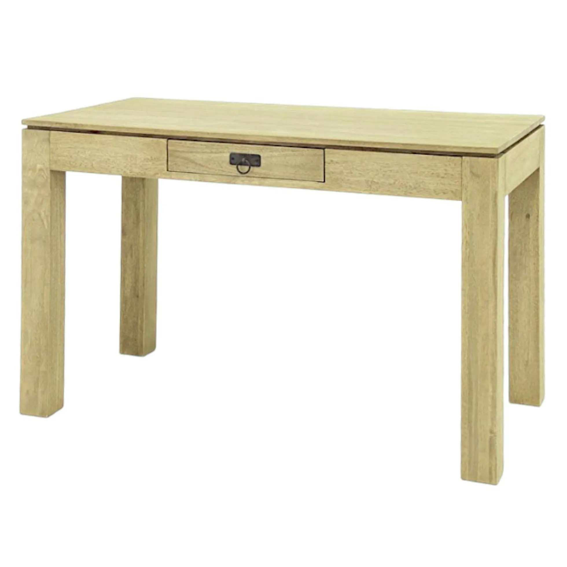 Bureau bois exotique hévéa 1 tiroir 120cm HELENA
