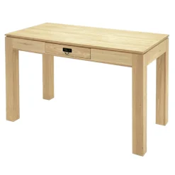Bureau bois exotique hévéa 1 tiroir 120cm HELENA