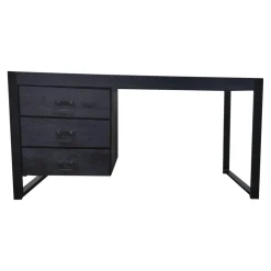 Bureau bois noir 3 tiroirs MILORA