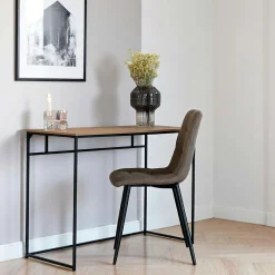 Bureau console design minimaliste effet bois clair TALLINN