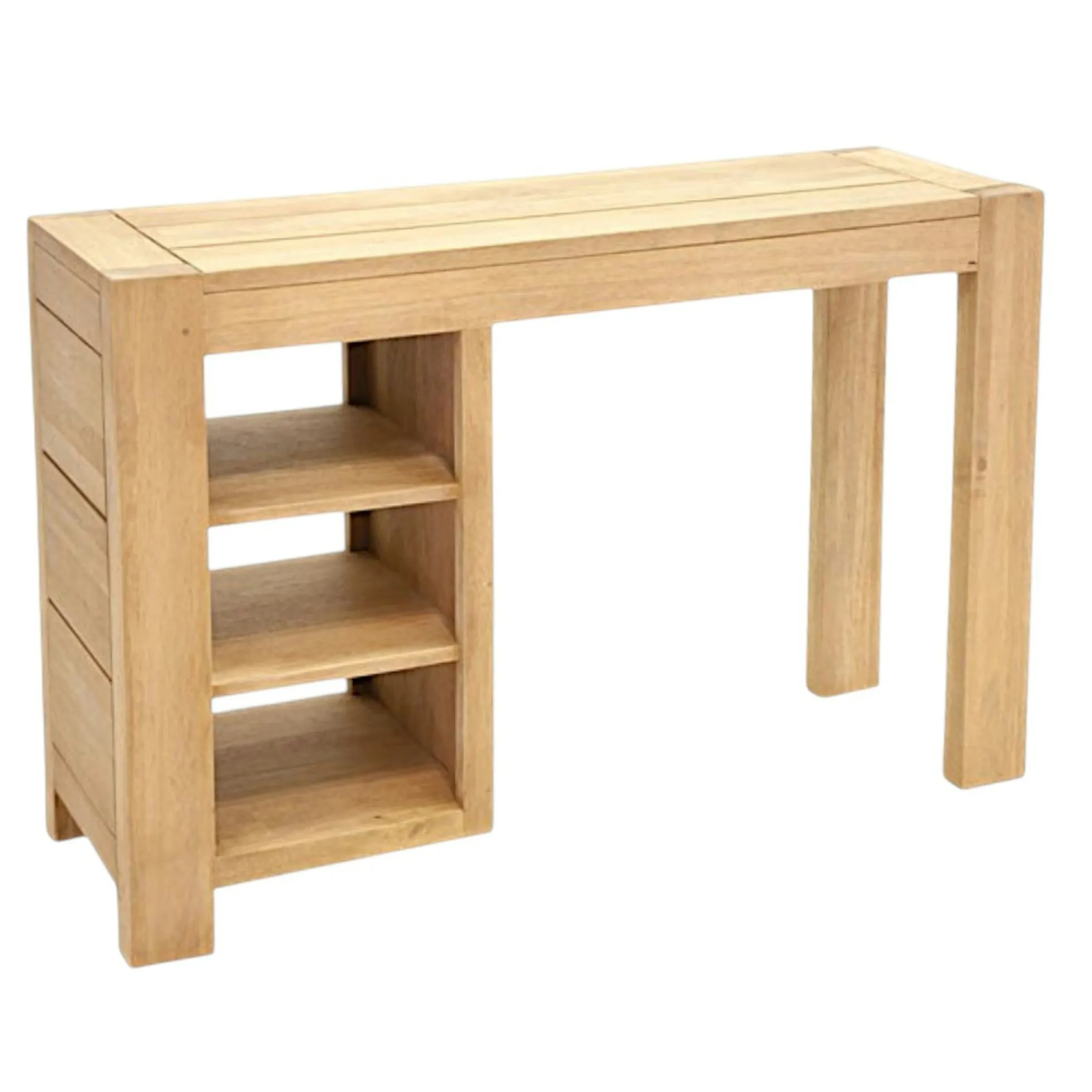 Bureau / Console Hévéa 3 niches 120x40x80cm ATTAN