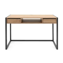 Bureau de chambre effet bois 2 tiroirs 1 niche ALVA