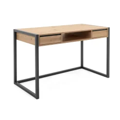 Bureau de chambre effet bois 2 tiroirs 1 niche ALVA