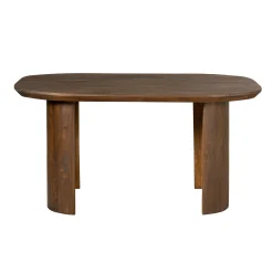 Bureau en bois foncé à pieds courbes 150 cm ALMA