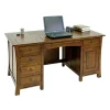 Bureau exotique hévéa massif 5 tiroirs 150cm MAORI
