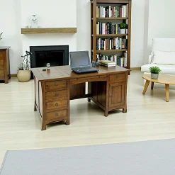 Bureau exotique hévéa massif 5 tiroirs 150cm MAORI
