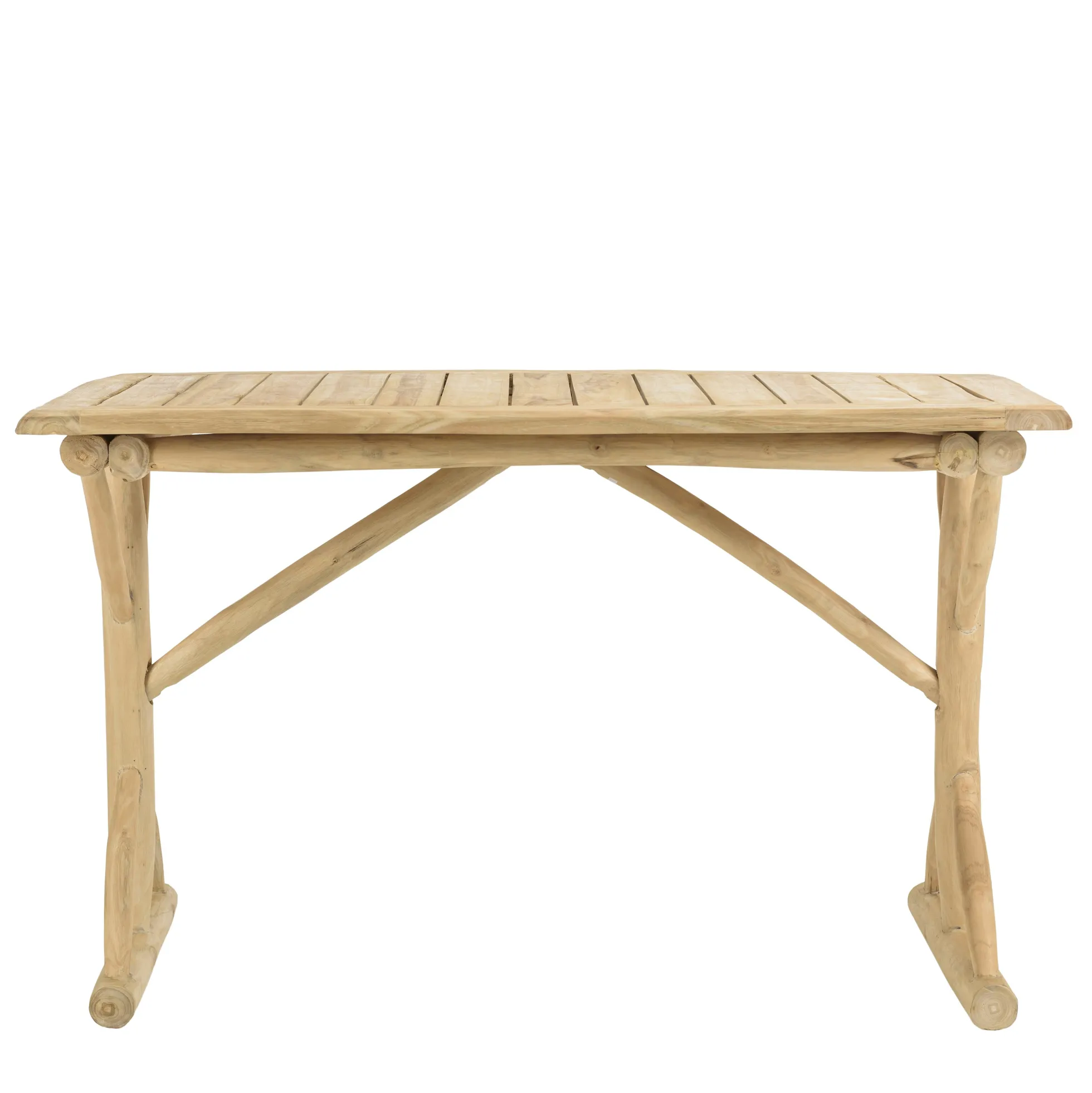 Bureau exotique rondins de teck naturel MANAK
