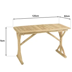 Bureau exotique rondins de teck naturel MANAK
