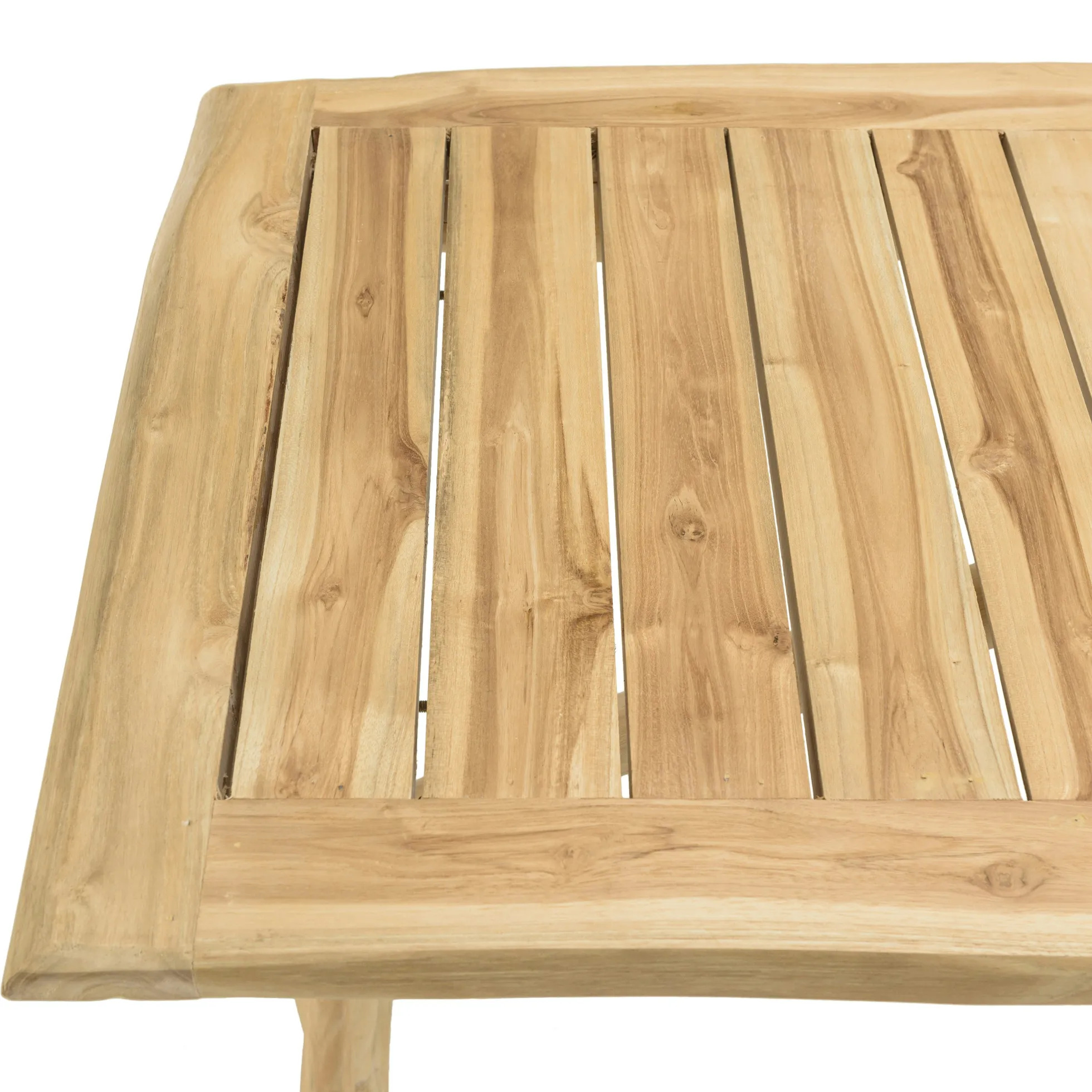 Bureau exotique rondins de teck naturel MANAK