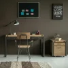 Bureau Inspiration Indus' en Acacia et Métal 3 tiroirs métal 140x60x78,5cm BROOKLYN