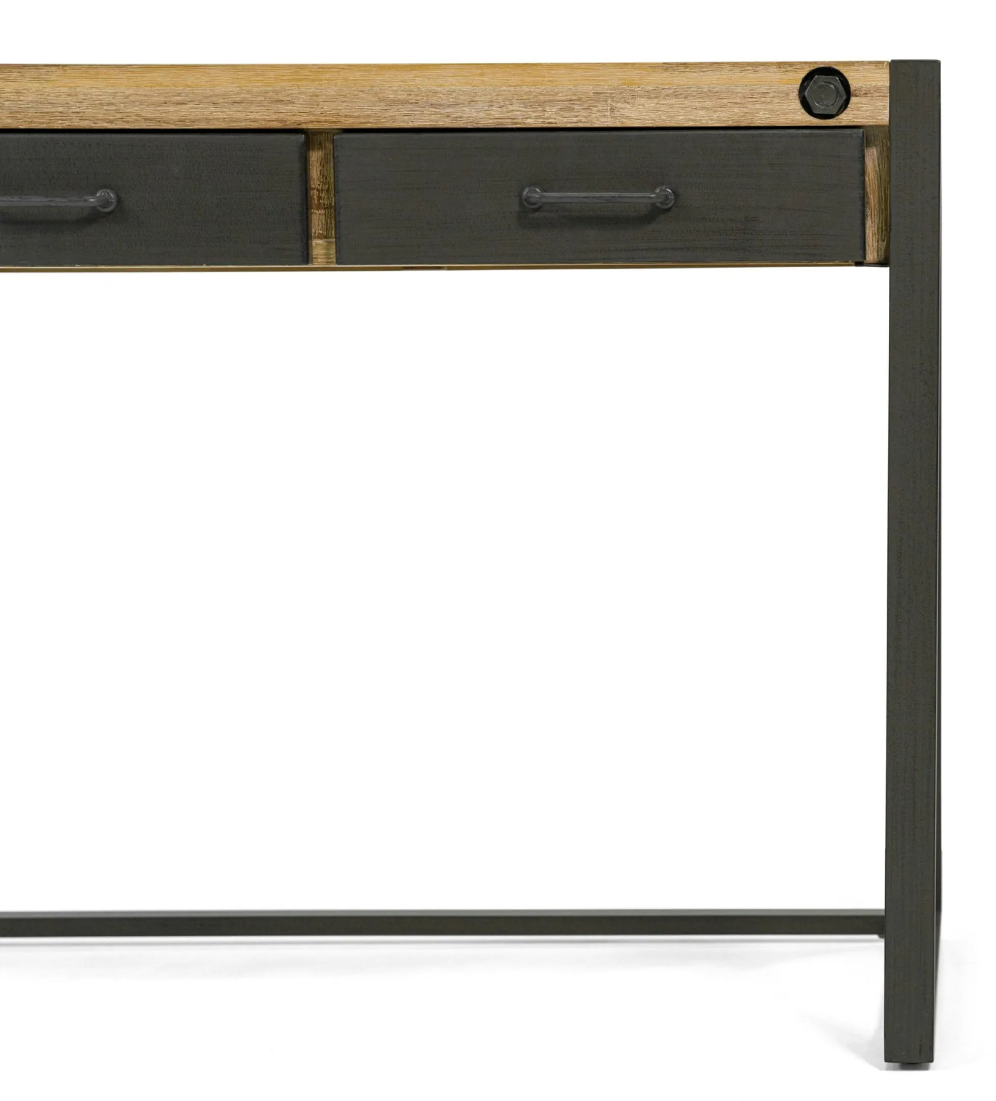 Bureau Inspiration Indus' en Acacia et Métal 3 tiroirs métal 140x60x78,5cm BROOKLYN