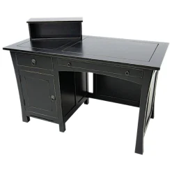 Bureau multimédia Hévéa 1 porte, 1 tiroir, 1 tablette coulissante, 1 niche supérieure 125x65x75cm MAORI