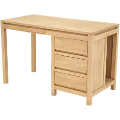 Bureau multimédia Hévéa 3 tiroirs, 1 tablette coulissante, 1 niche 120x80x75cm OLGA