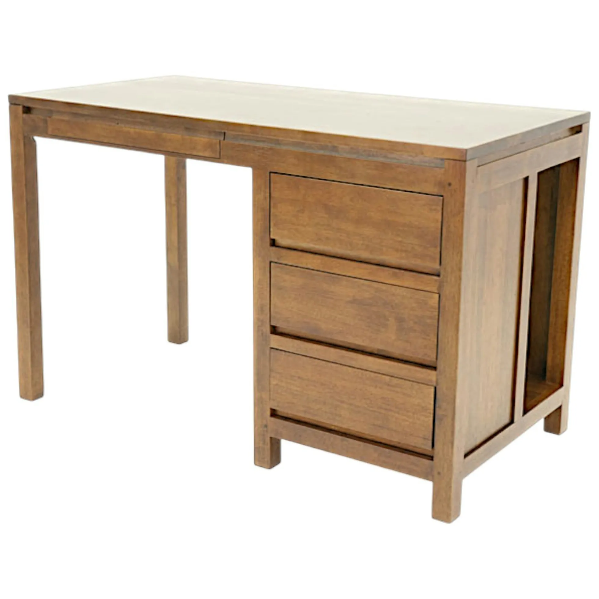 Bureau multimédia Hévéa 3 tiroirs, 1 tablette coulissante, 1 niche 120x80x75cm OLGA