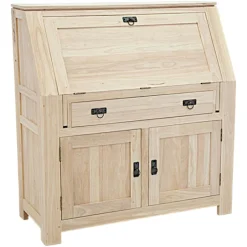 Bureau refermable Hévéa 3 portes, 1 tiroir 106x46x113cm HELENA
