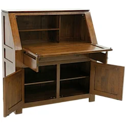 Bureau refermable Hévéa 3 portes, 1 tiroir 106x46x113cm HELENA