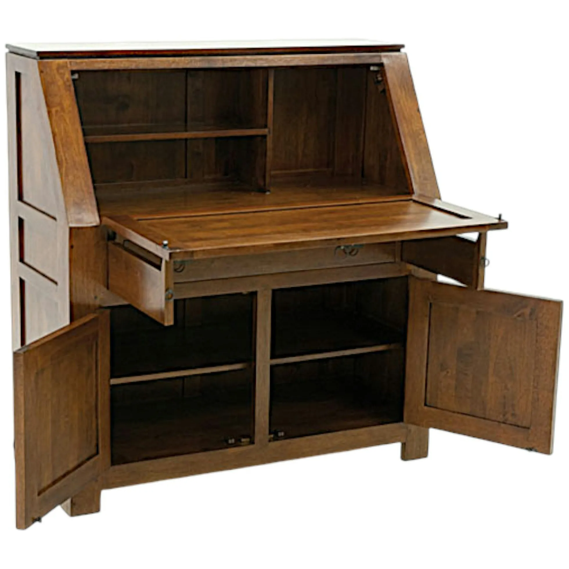 Bureau refermable Hévéa 3 portes, 1 tiroir 106x46x113cm HELENA