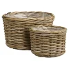 Cache-pot bas pour grandes plantes, en rotin (lot de 2)