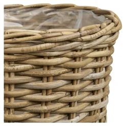 Cache-pot bas pour grandes plantes, en rotin (lot de 2)