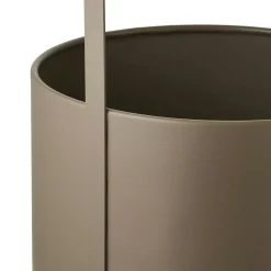 Cache-pot décoratif salon à anse en métal marron (lot de 2)