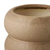 Cache-pot design organique céramique beige H 17,5 cm