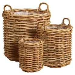 Cache-pot en rotin tressé (lot de 3)