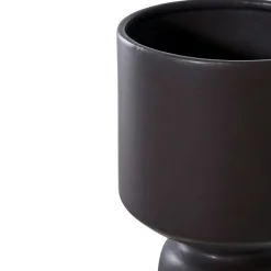 Cache-pot intérieur noir design sablier H 23,5 cm