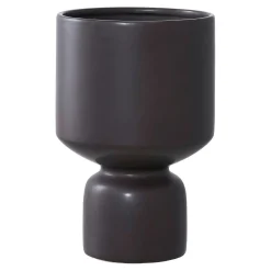Cache-pot intérieur noir design sablier H 23,5 cm