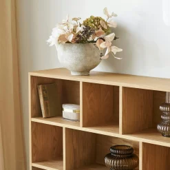 Cache-pot intérieur rond effet pierre naturelle grise H 19, 5 cm