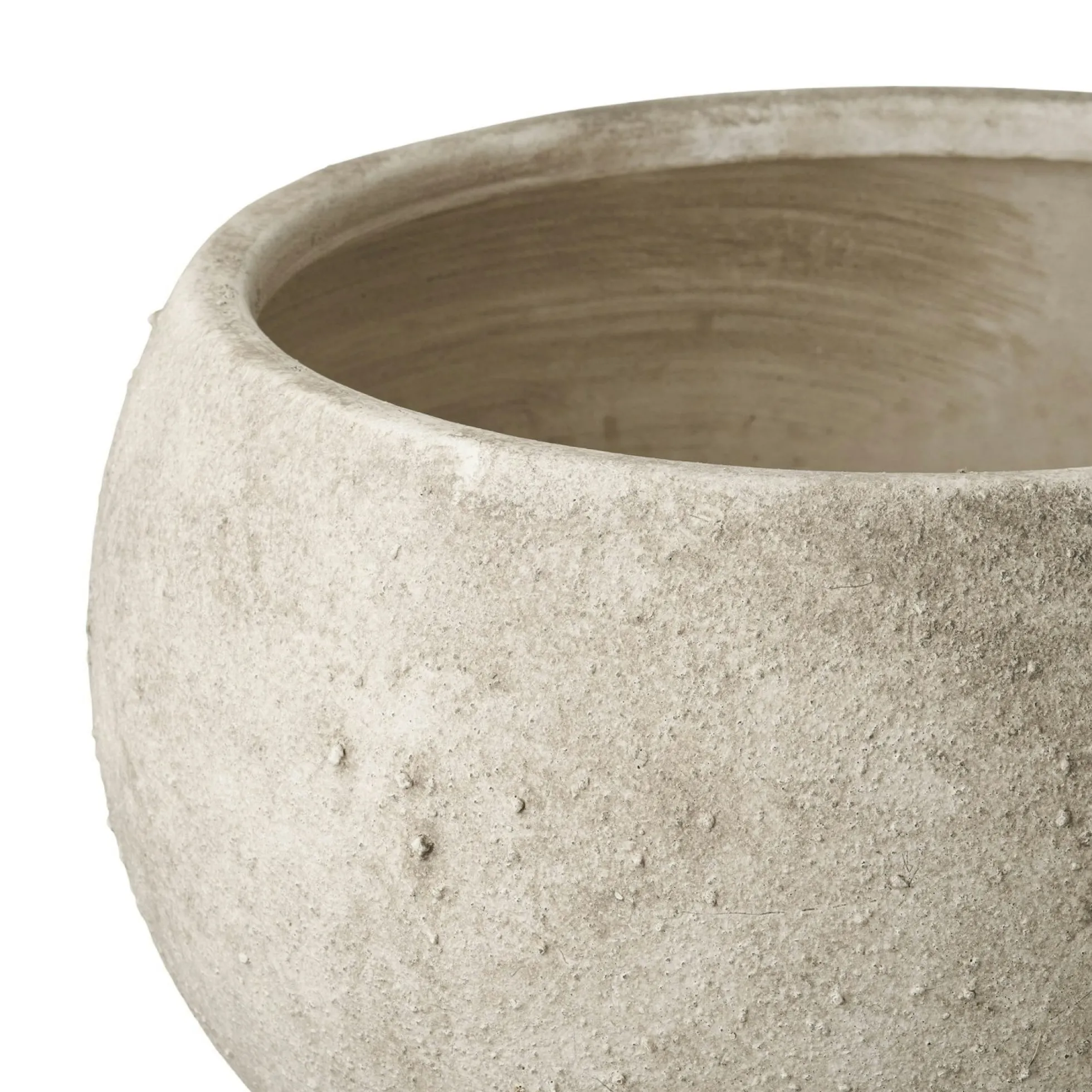 Cache-pot intérieur rond effet pierre naturelle grise H 19, 5 cm