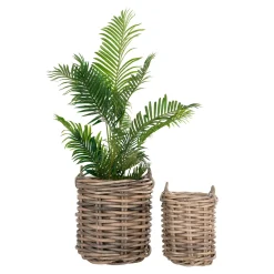 Cache-pot rond en rotin (lot de 2)