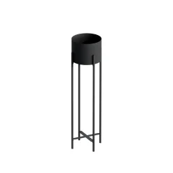 Cache-pot sur pied en métal noir – style moderne, 78 cm