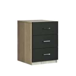 Caisson de bureau 3 tiroirs effet chêne et gris MARFA