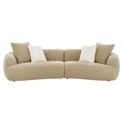 Canapé bouclette beige 3 places 4 coussins assortis NAMSOS