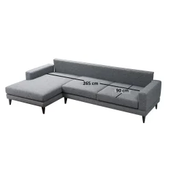 Canapé d'angle anthracite - côté gauche, style contemporain VENCE