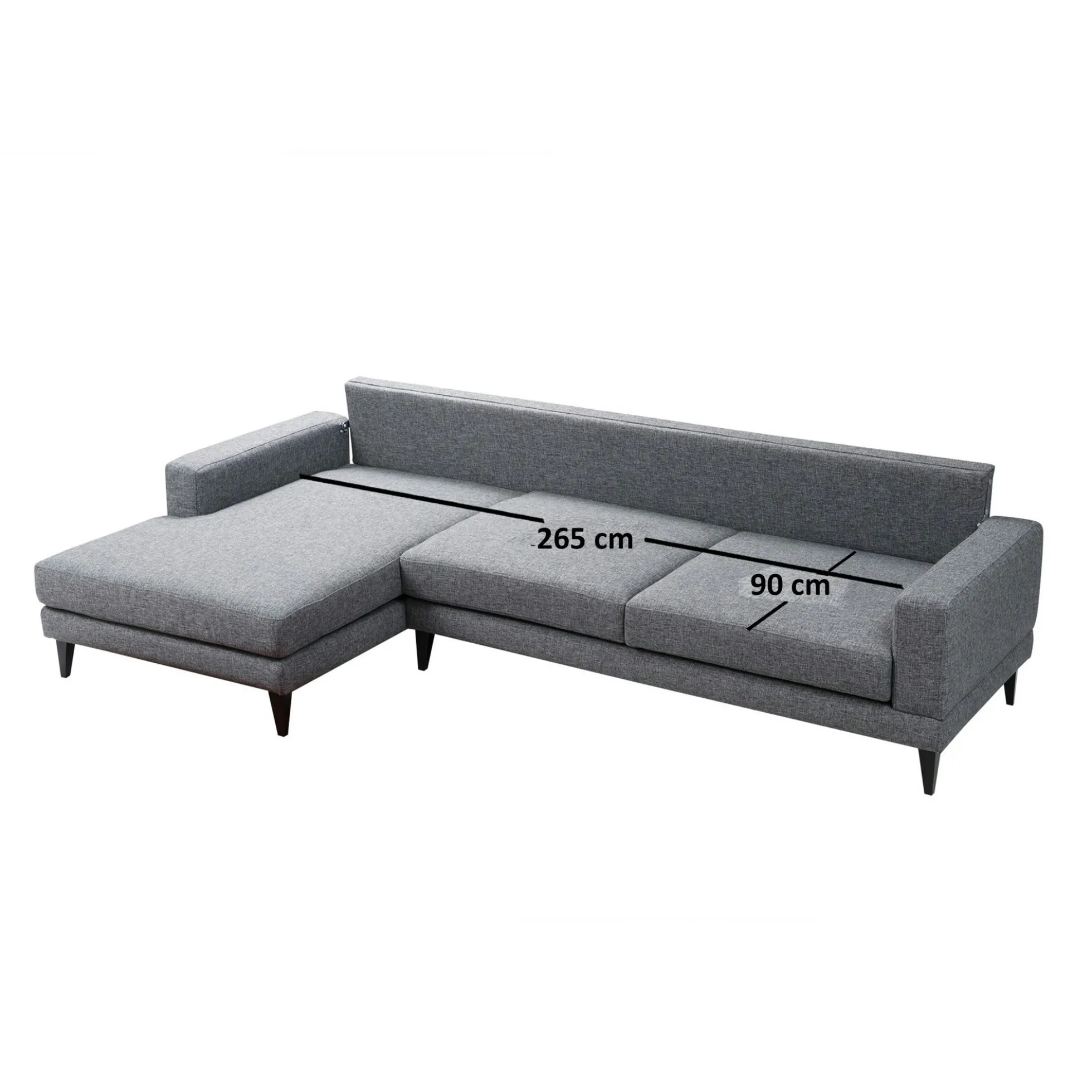 Canapé d'angle anthracite - côté gauche, style contemporain VENCE