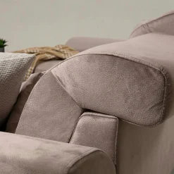 Canapé d'angle beige - dossier inclinable, côté droit MILO