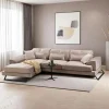 Canapé d'angle beige - dossier inclinable, côté gauche MILO