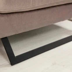 Canapé d'angle beige - dossier inclinable, côté gauche MILO