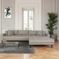 Canapé d'angle gris minéral - côté droit, 290 cm ROTTERDAM