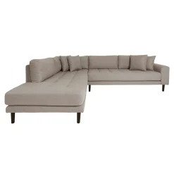 Canapé d'angle gris minéral - côté gauche, 257 cm ROTTERDAM