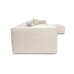 Canapé d'angle modulable écru - tissu lin OSTUNI