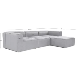 Canapé d'angle modulable gris - côté droit SPELLO