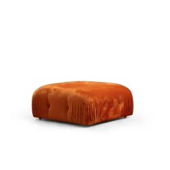 Canapé d'angle modulable orange - tissu velours RONDA