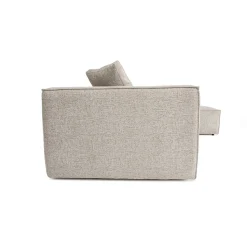Canapé d'angle modulable taupe - tissu lin OSTUNI